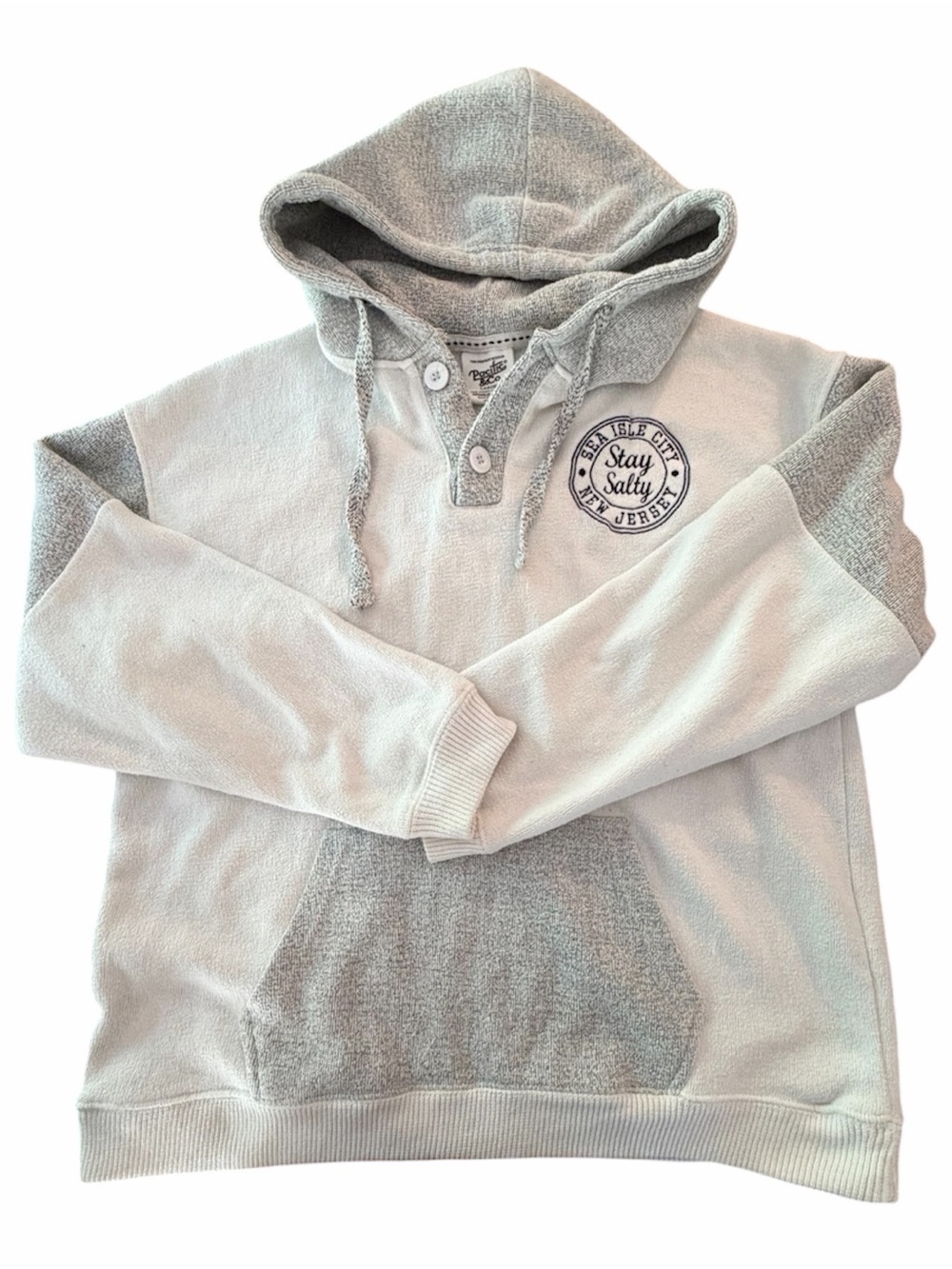 Stay Salty Hooded Pullover Sweatshirt - Light Gray - Pacific & Co.
